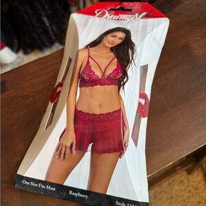 Dreamgirl Raspberry Lace Chemise Set